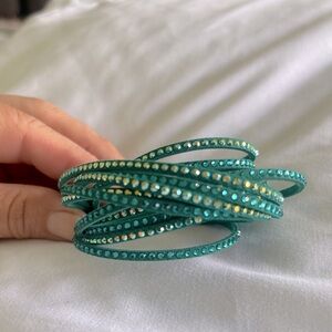 Like new. Swarovski crystal leather bracelet